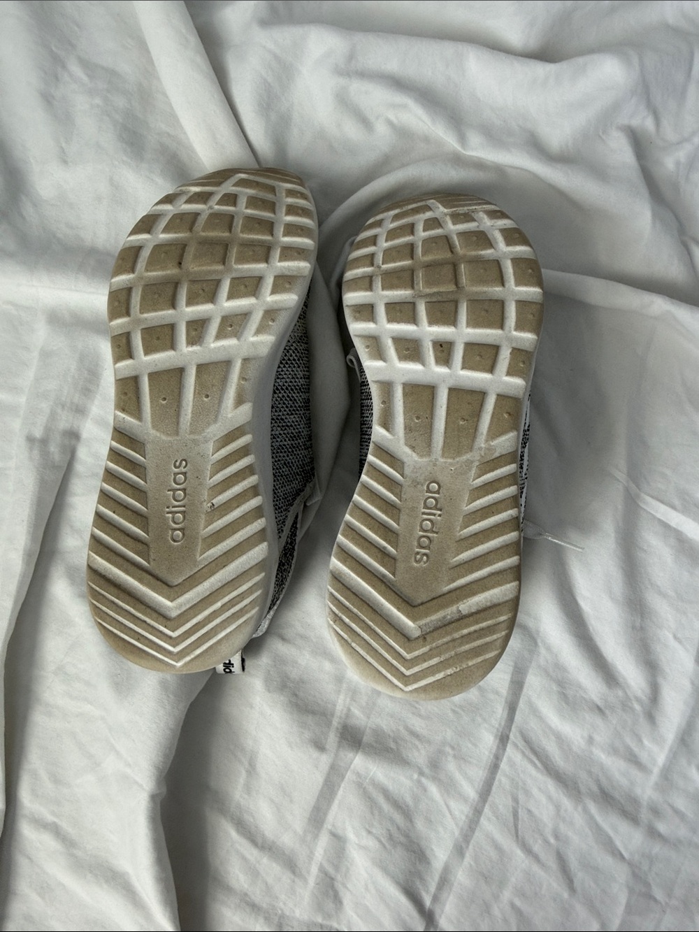 adidas women’s Knit Sneaker in White and Gray - Picture 9 of 9